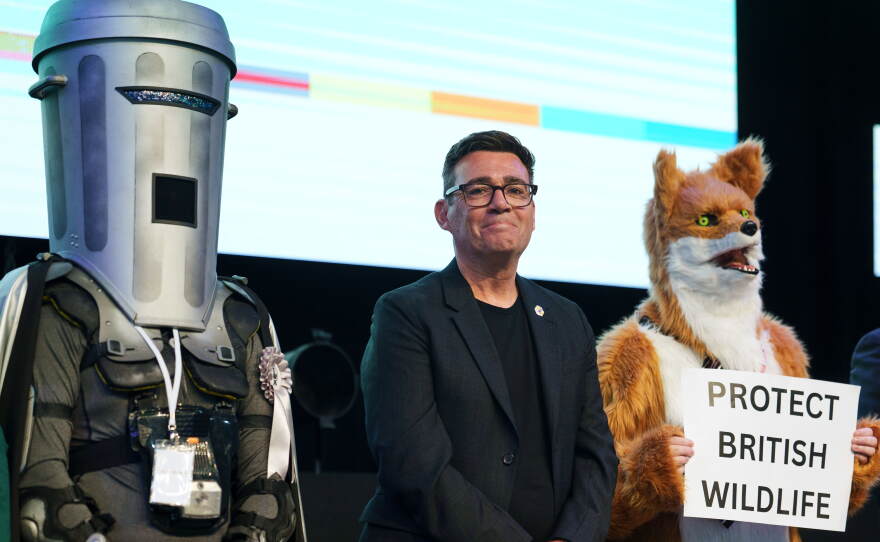 Photograph of Count Binface at the 2026 Makerfield by-election count